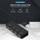 USB 2.0 HUB Multi USB Splitter 4 Ports Expander USB Power Adapter for Laptop PC