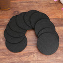 10pcs Round Felt Cup Mats Coasters Heat Resistant Coffee Tea Pad (A Black)