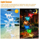 Yard Patio Wind Chime Hummingbirds Solar Chime LED Crystal Dog Discolored