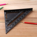 Metric 7 inch Aluminum Alloy Triangle Ruler Layout Angle Protractor (Black)
