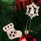 Wood Chip Christmas Snowflake Santa Claus Xmas Decoration Hanging Ornaments