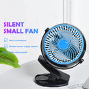 Clip on Mini Desk Fan Portable Rechargeable USB Powered Personal Cooling