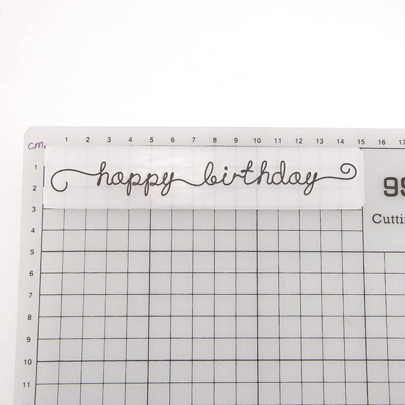 Happy Birthday DIY Scrapbook Plastic Embossing Folder Template for Album Newly