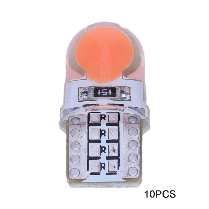 10pcs 12V T10 W5W LED Lamp COB Silicone Shell Car Turn Side Lamps(Red) Newly