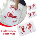Halloween Bath Mat Bloody Footprint Scary Blood Bathroom Floor Pads Washable~