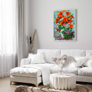 Full Cross Stitch 11CT Cotton Thread DIY Red Flower Printed Embroidery Kits