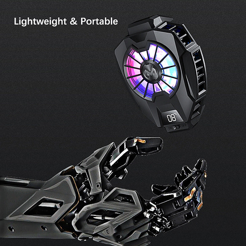Phone Cooler Cooling Fan Frozen Digital Display Phone Radiator Ambient Light