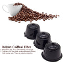3pcs Coffee Capsule Filters Refillable Coffee Cups for Dolce Gusto (Black)
