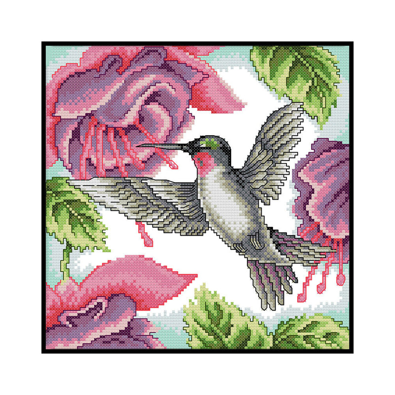 Partial Cross Stitch Art Paint 14CT Stamped Hummingbird Embroidery Wall Ornament