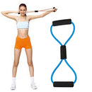 8 Word Rubber Yoga Fitness Chest Expander Rope Workout Equipment (Blue) Newly