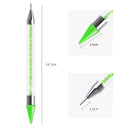 Dual Heads Dotting Wax Pen Point Drill Picker Nail Art Studs Dotter (Green)