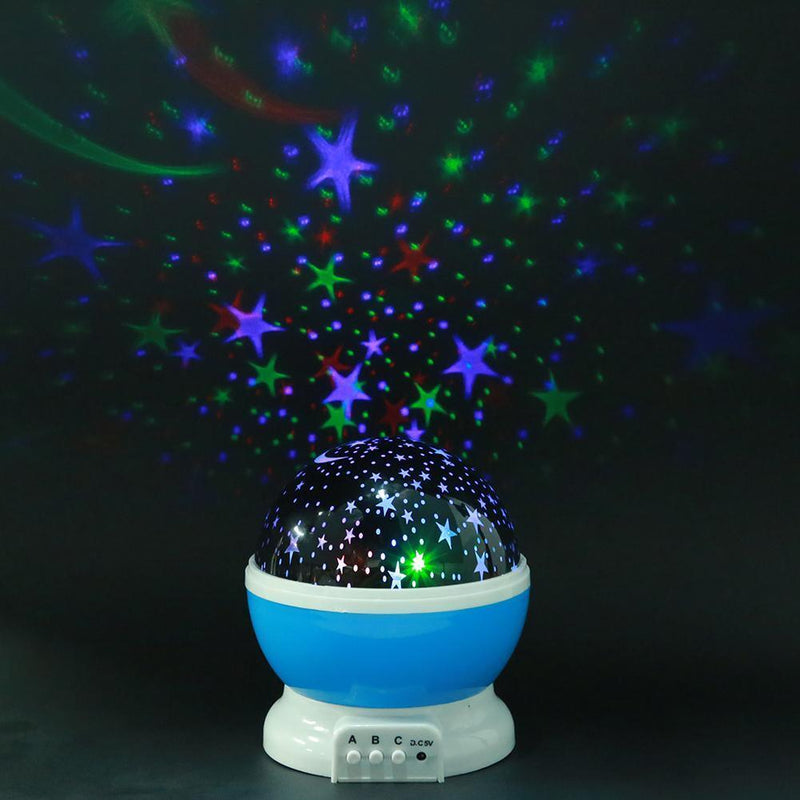 Rotating Projector Starry Night Lamp Projection LED Lights Xmas Gift(Blue) Newly