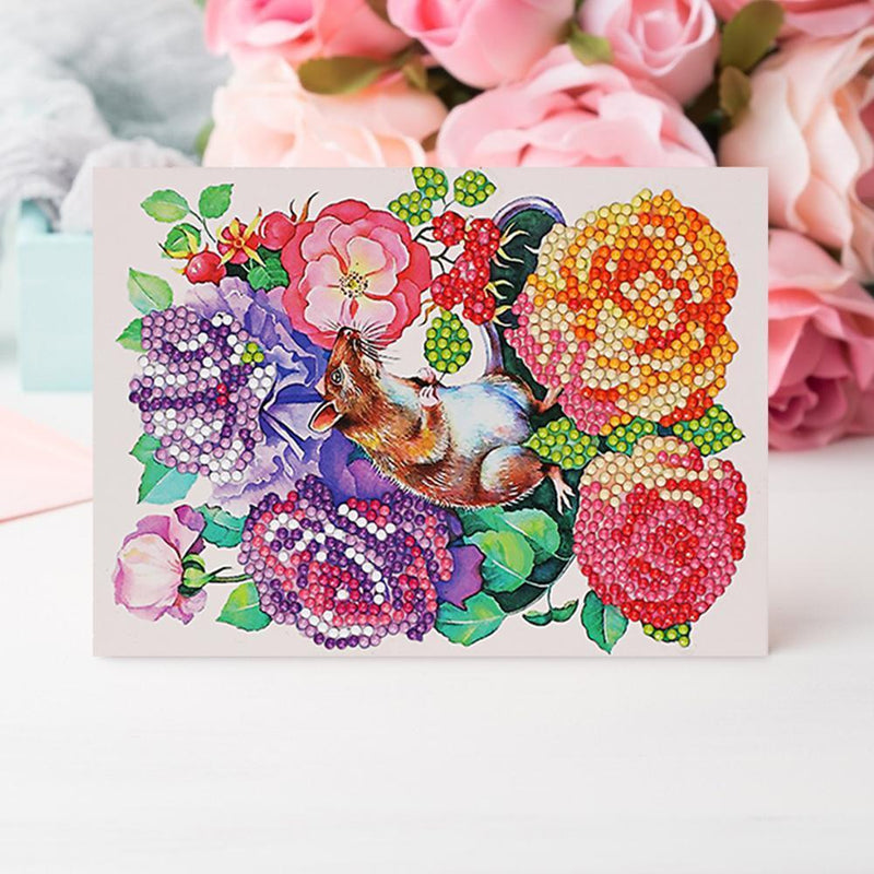 DIY Diamond Painting Greeting Cards Flowers Birthday Festival Blessing Gift