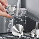 3pcs Liquid Metal Funnel Kitchen Cooking Bottles Portable Funnel Accessory
