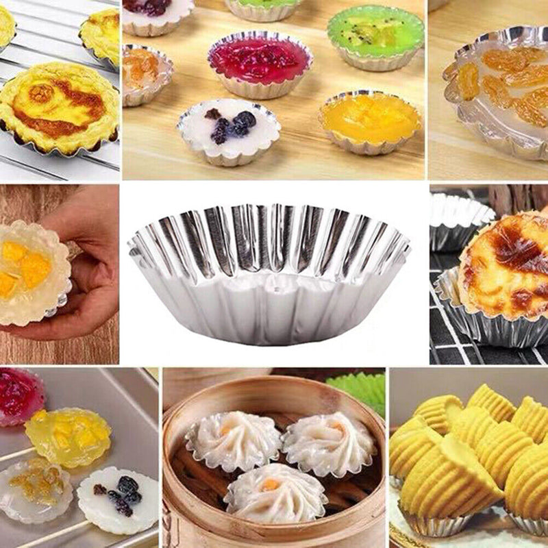 200x Cupcake Egg Tart Mold Cookie Pudding Cake Egg Baking Nonstick Pastry Tools