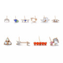 Fashion Arrow Moon Flower Round Earrings Set Earring Stud Shiny Crystal Gem