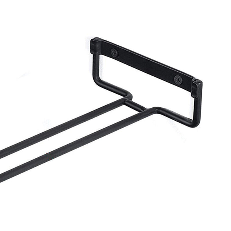 Iron Wine Rack Glass Holder Hanging Bar Shelf Organizer Home Bar Kitchen To