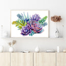 11CT Stamped Canva Partial Cross Stitch Embroidery Succulent Print Cotton Thread