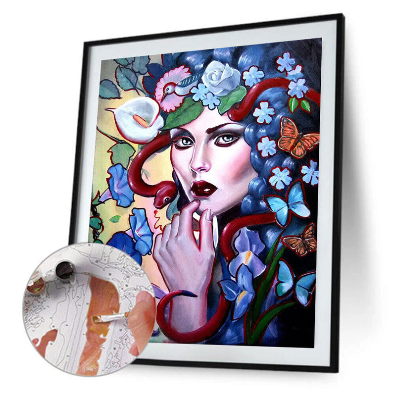 Flower Girl Oil Paint By Numbers DIY Canvas Wall Art Picture Craft Home Decor
