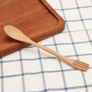 Creative Wooden Double Side Fork Spoon Together Wooden Personalized Tableware