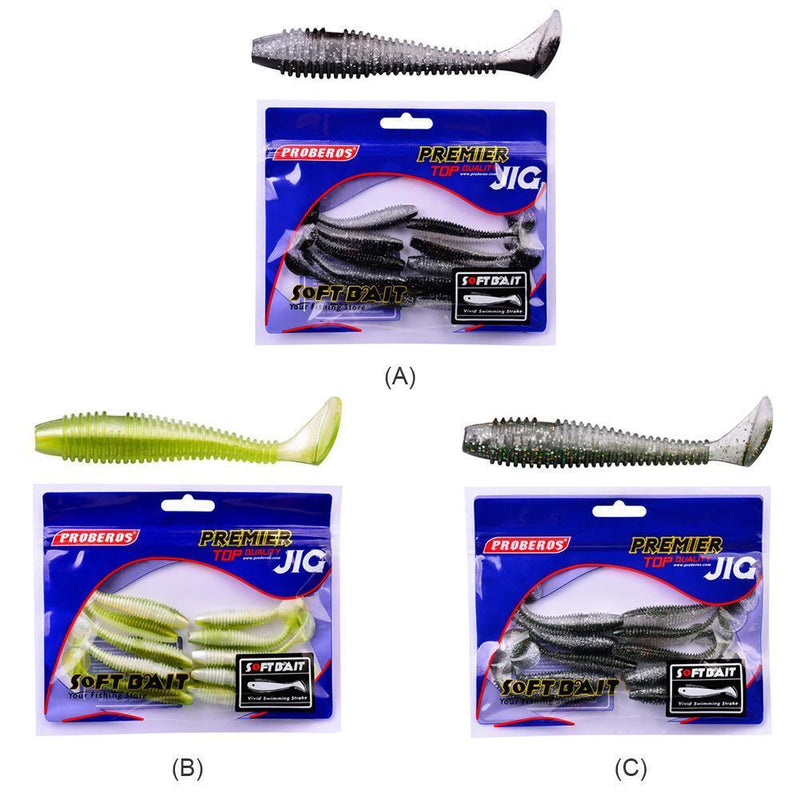 100pcs/Lot Fishing T-tail Soft Lure 1.8g 6cm Artificial Swimbait (A)