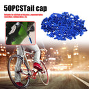 50pcs Bike Cable End Caps Aluminum Alloy Brake Shifter Cable Tips (Blue)