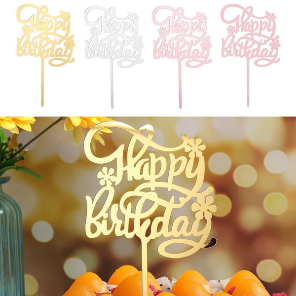 Wedding Decoration Cake Topper Acrylic Decor Happy Birthday Party Supplies