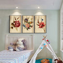 3 Panels Wood Grain Flowers Oil Paint By Numbers Kits DIY Hand Painted Wall Art