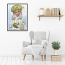 5D DIY Green Suit Girl Diamond Painting Kits Full Round Drill Wall Decor Crafts