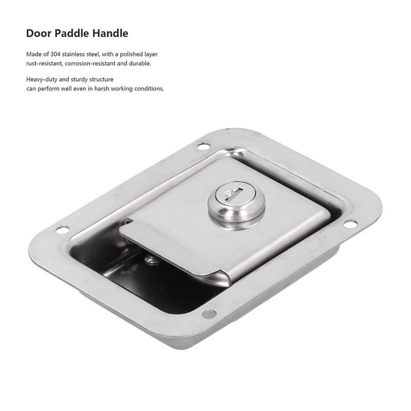 with Keys Stainless Steel Box Lock Handle Lock Cabinet Lock Paddle Door Latch