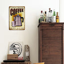 Coffee Pot Sheet Metal Drawing Metal Painting Tin Wall Home Poster Bedroom Sign