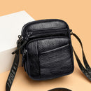 Retro PU Soft Leather Handbag Women Solid Multi Pocket Crossbody Shoulder Bags