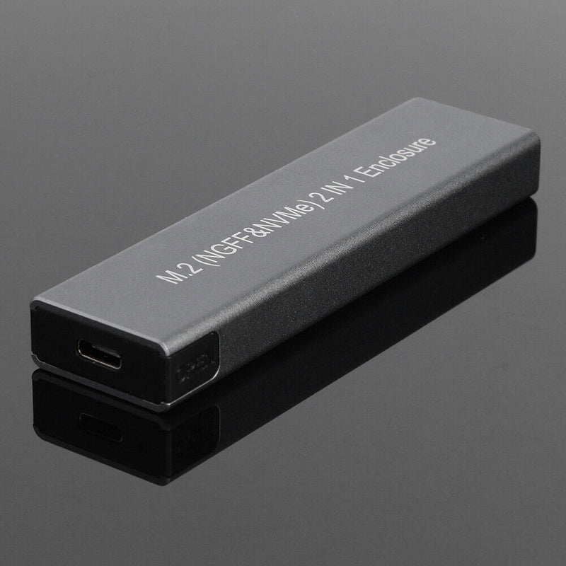 M.2 NVME PCIE SATA M/B Key SSD USB Type C Enclosure (USB-C To USB-C Cable)
