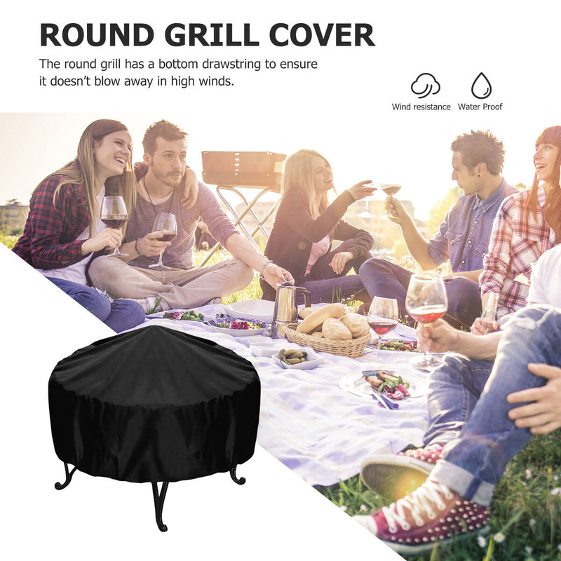 Round BBQ Grill Cover, Waterproof Barbecue Oven Protector (86 X 36cm) Newly