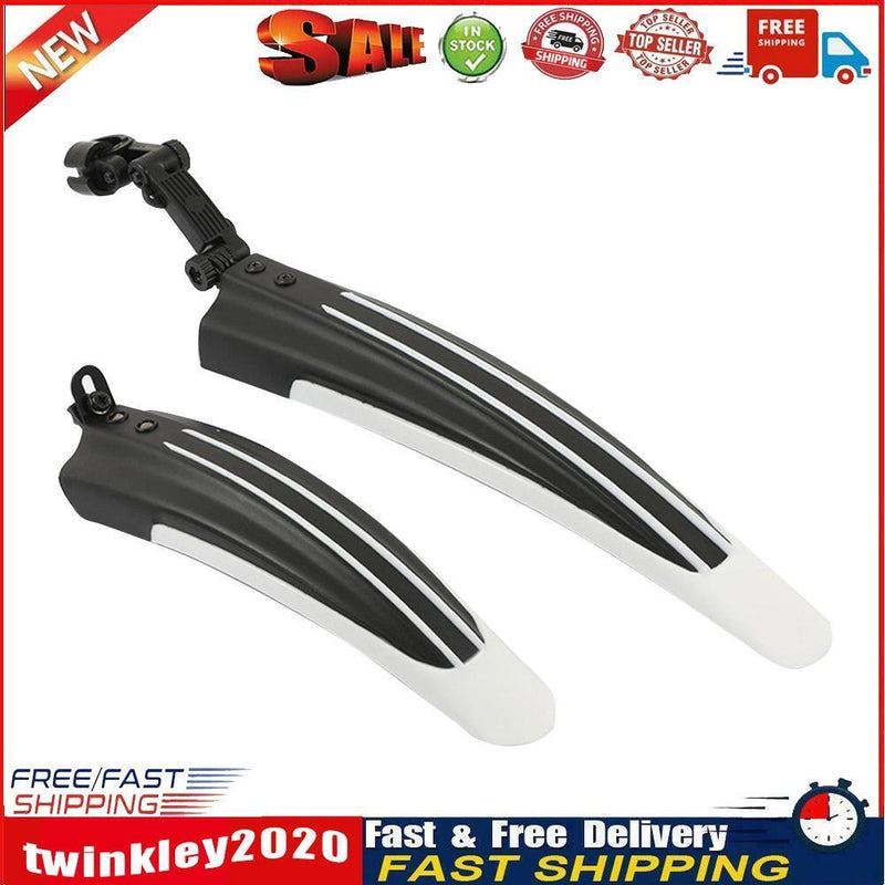 2pcs Mountain Bicycle Splash Fender Guard Bike Rear Front Mudguard (White) Newly