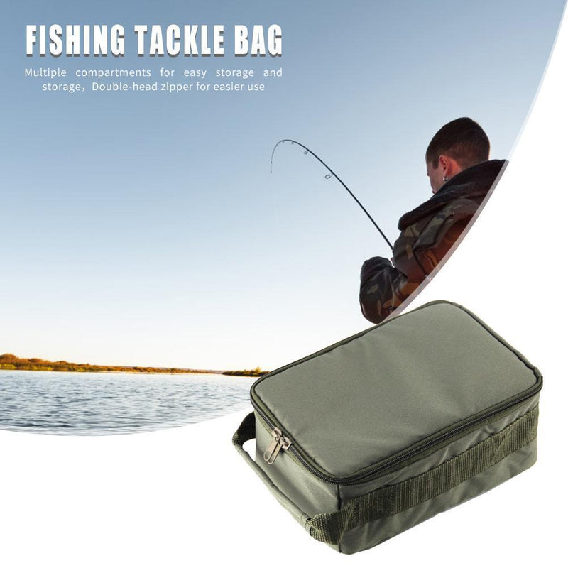 Double Zipper Outdoor Fishing Line Reel Lure Hook Handbag Storage Tackle Bags