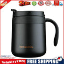 350ml Stainless Steel Vacuum Flask Handle Lid Portable Water Cup (Black)