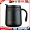350ml Stainless Steel Vacuum Flask Handle Lid Portable Water Cup (Black)