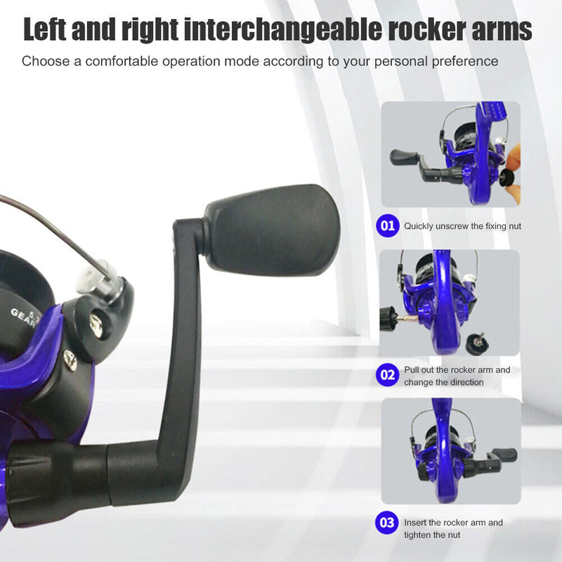 3BB Metal Spool Spinning Reel Smooth Casting Wheel for Saltwater (Blue)