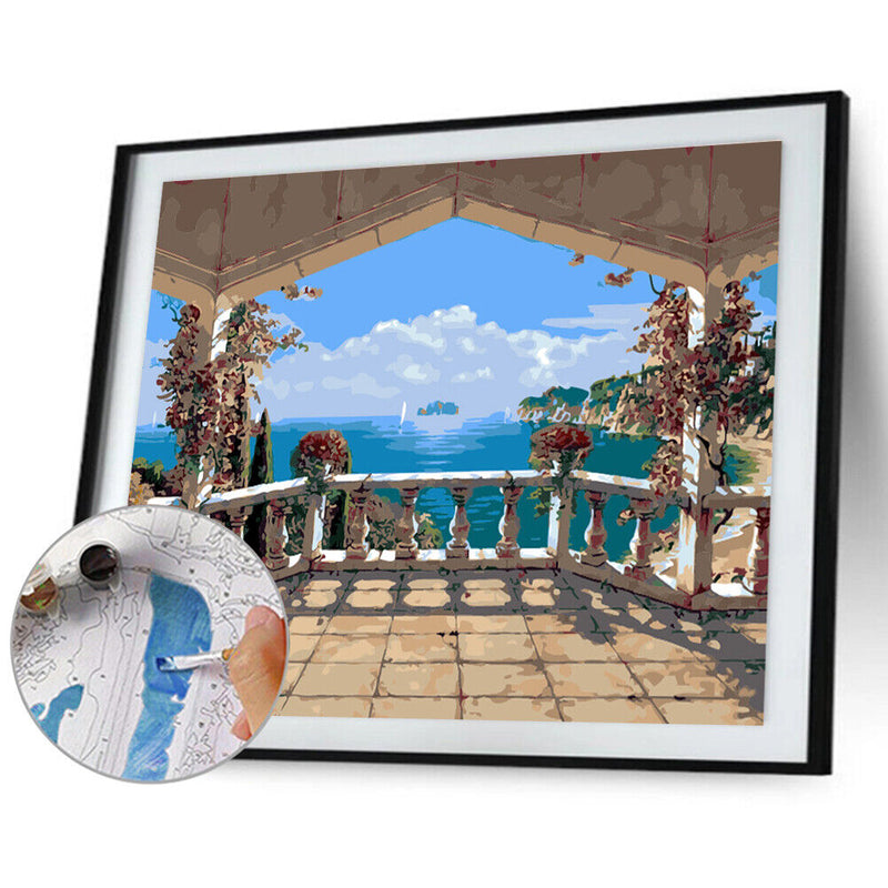 DIY Digital Picture Bay Scenery Frameless Acrylic Painting By Number Handicraft