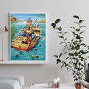 5D DIY Full Drill Diamond Painting Fishing Man Cross Stitch Embroidery Mosaic