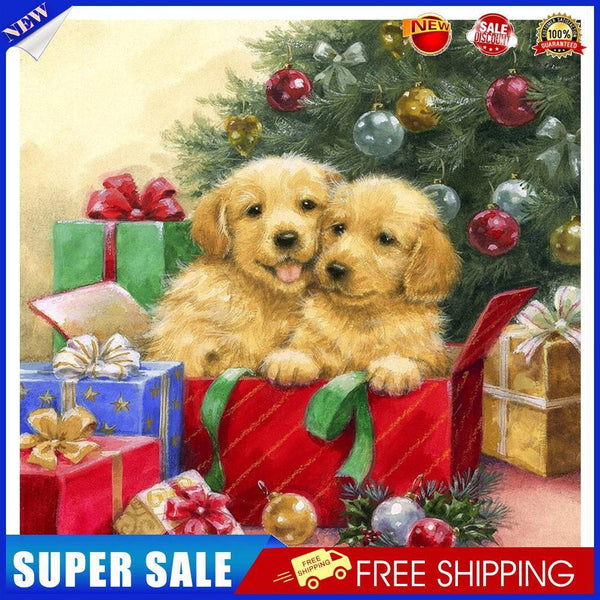 Cat and Puppy Frameless DIY Oil Paint by Numbers Kit Handpainted Art (S964)