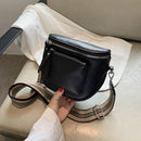 Fashion Saddle Crossbody Bag Women Soft Leather Chest Zipper Purse Phone Pouch