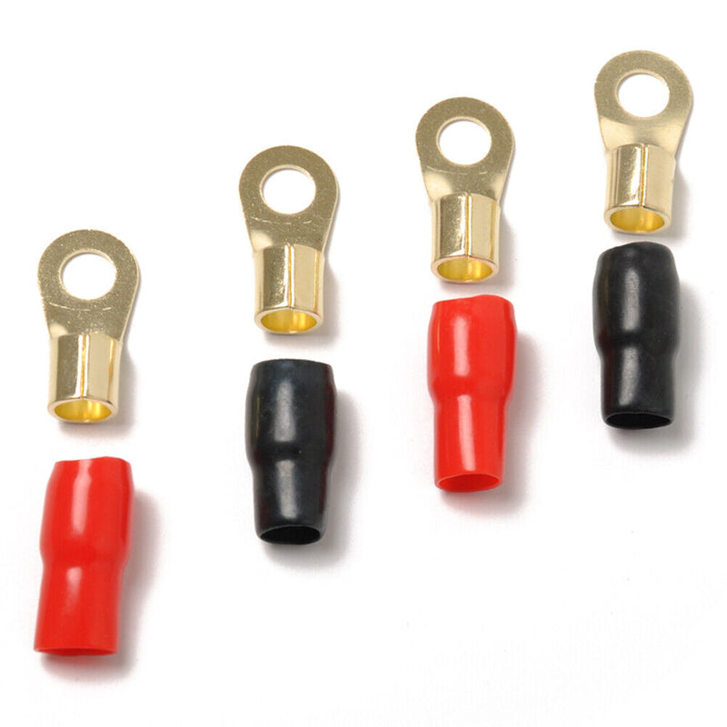 2 Pairs Car Car 4GA Speaker Electrical Wire Connector Spade Crimp Terminals Kit