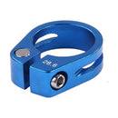1pc MTB Cycling Seat Tube Clip Bike Release Seatpost Clamp (28.6mm Blue) Newly