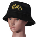 Men Fashion Gifts Cartoon Cap Sun Hat Dragon Pattern Bucket Hats Fishing Cap