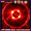 LED Light CPU Cooling Fan Computer PC Clear Case Quad 12CM Heatsink Red