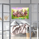 Cute Hippo Oil Paint By Number Kits Canvas Picture DIY Wall Home Decoration Gift