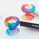 DIY Epoxy Mirror Creative Leaf Candle Holder Storage Base Mold Decor~