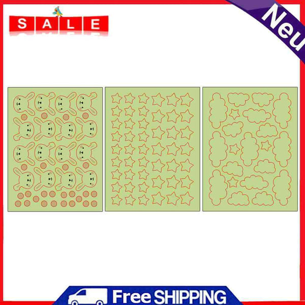 3pcs/set Luminous Rabbit Cloud Star Wall Stickers Waterproof Room Decor Decals